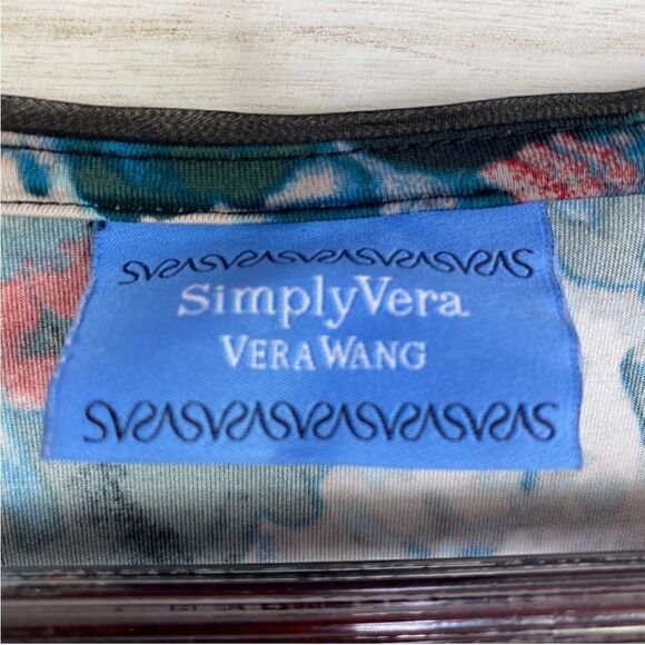 Simply Vera Vera Wang Watercolor Twist Front‎ Shirt Teal Green Small - Picture 9 of 12